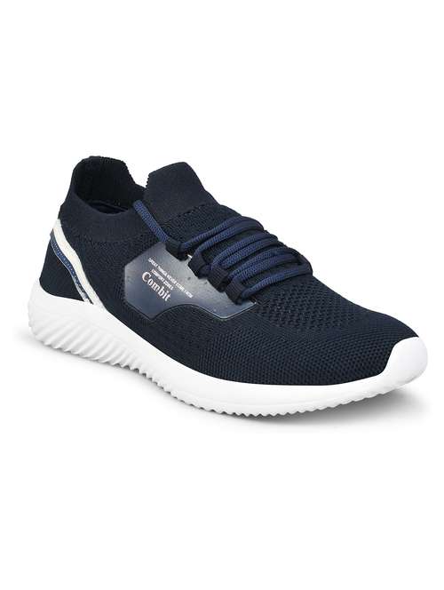 navy mesh laceup sports shoes - 19977409 - Very Small Image - 1