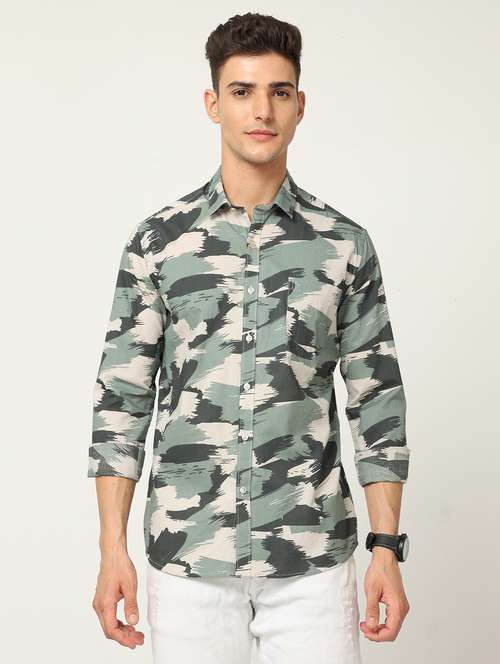 mens printed casual shirt - 19980271 - Very Small Image - 1