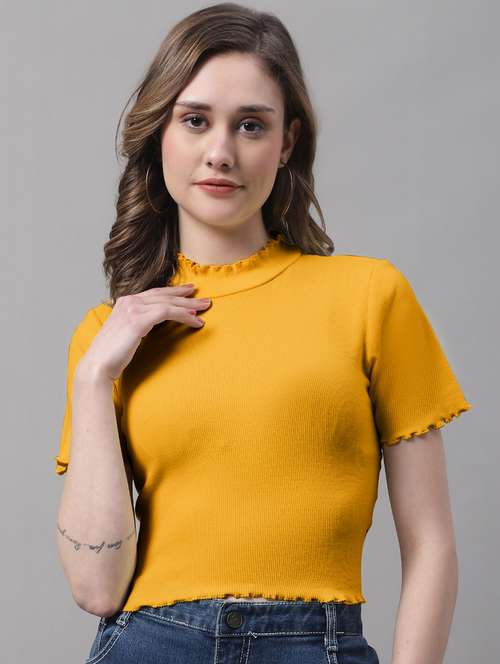 women's crop mock neck top - 19986093 - Very Small Image - 1