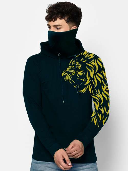 Men's Printed Hooded Sweatshirt - 19988066 - Very Small Image - 1