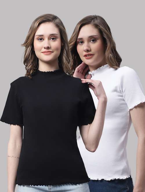 pack of solid mock neck tops - 19989822 - Very Small Image - 1