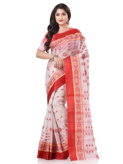 women's self design white colored saree - 19994904 - Very Small Image - 1