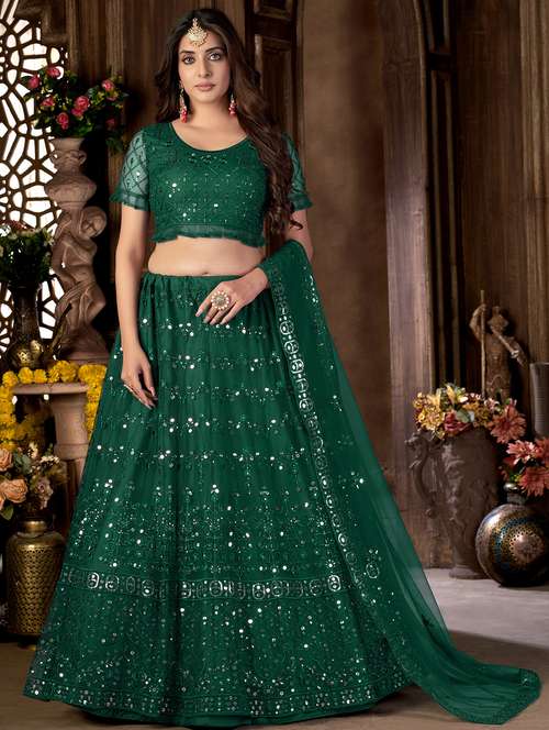 embroidered flared lehenga choli with dupatta - 20007531 - Very Small Image - 1