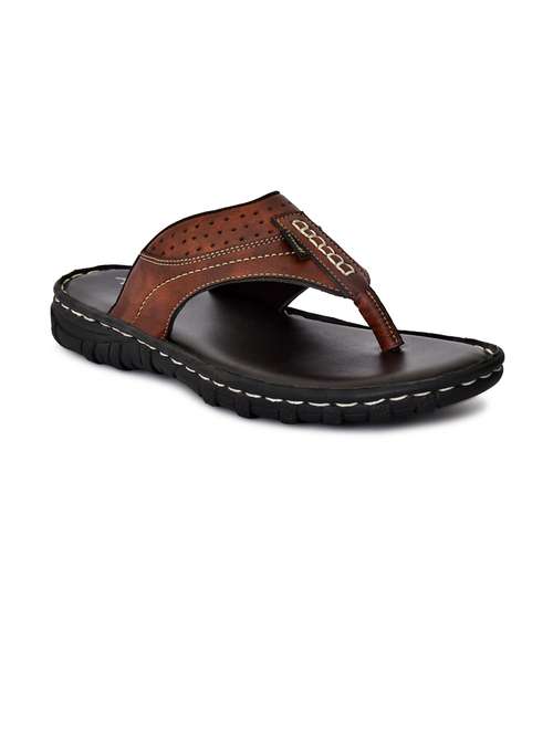 brown synthetic & mesh toe separator slippers - 20008661 - Very Small Image - 1