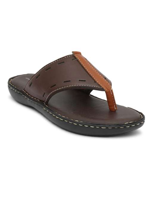 brown pu toe separator slippers - 20008717 - Very Small Image - 1