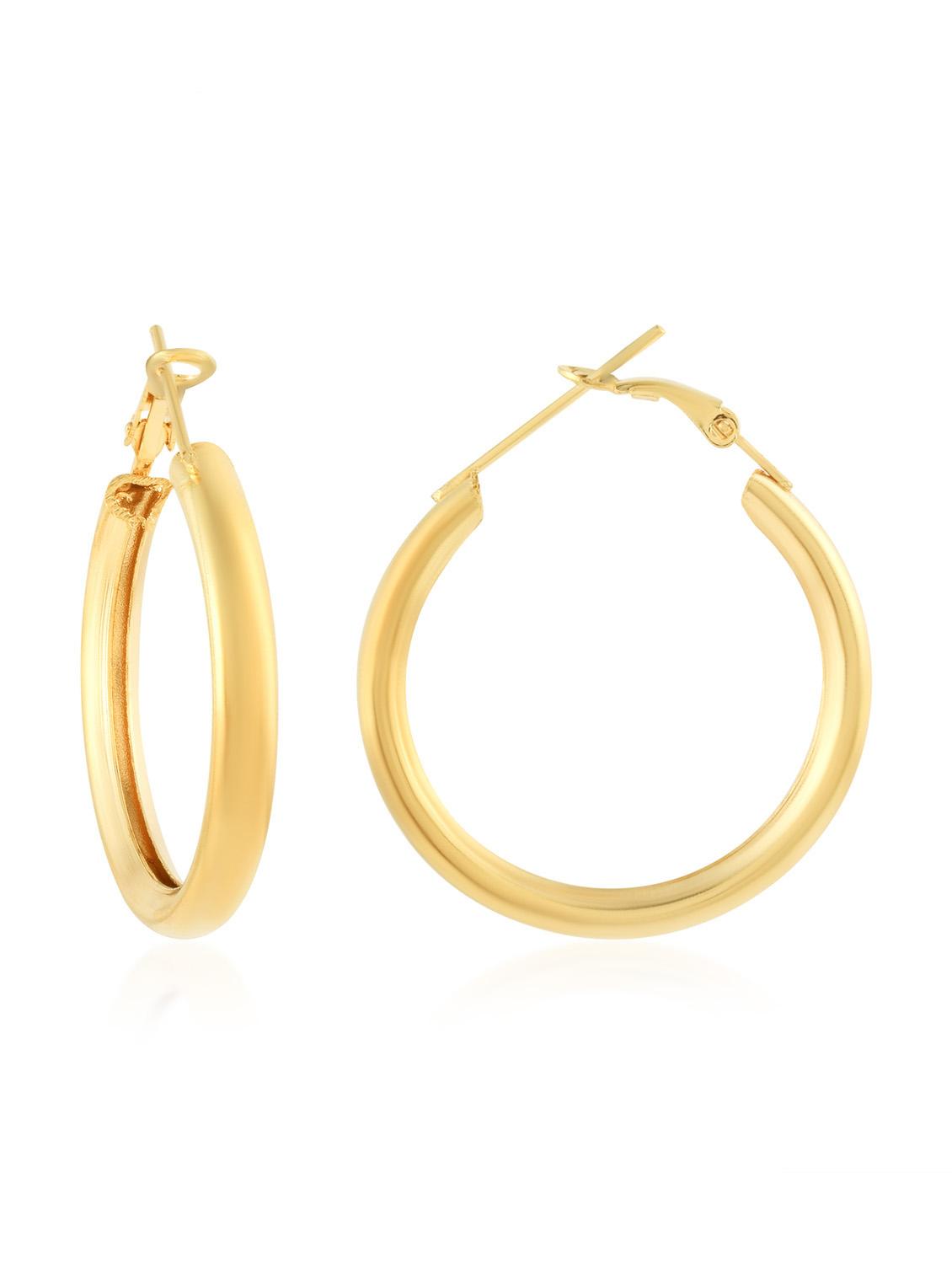 yellow brass hoop earring - 20009929 - Standard Image - 2