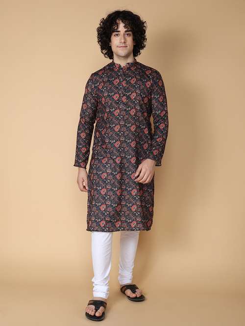 men printed kurta churidar ethnic wear set - 20011698 - Very Small Image - 1