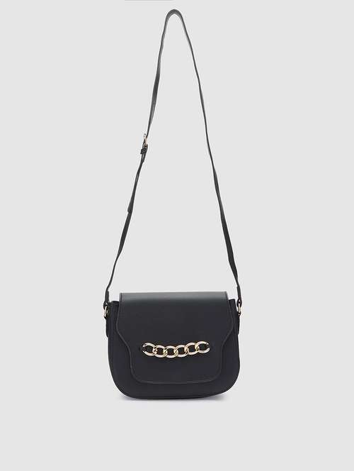 black leatherette (pu) sling bag - 20025453 - Very Small Image - 1