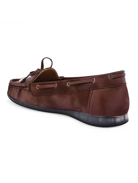 brown pu slip on loafers - 20045296 - Zoom Image - 3