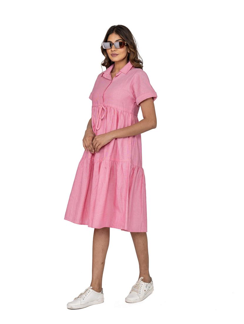 women's solid tiered dress - 20048033 - Zoom Image - 1