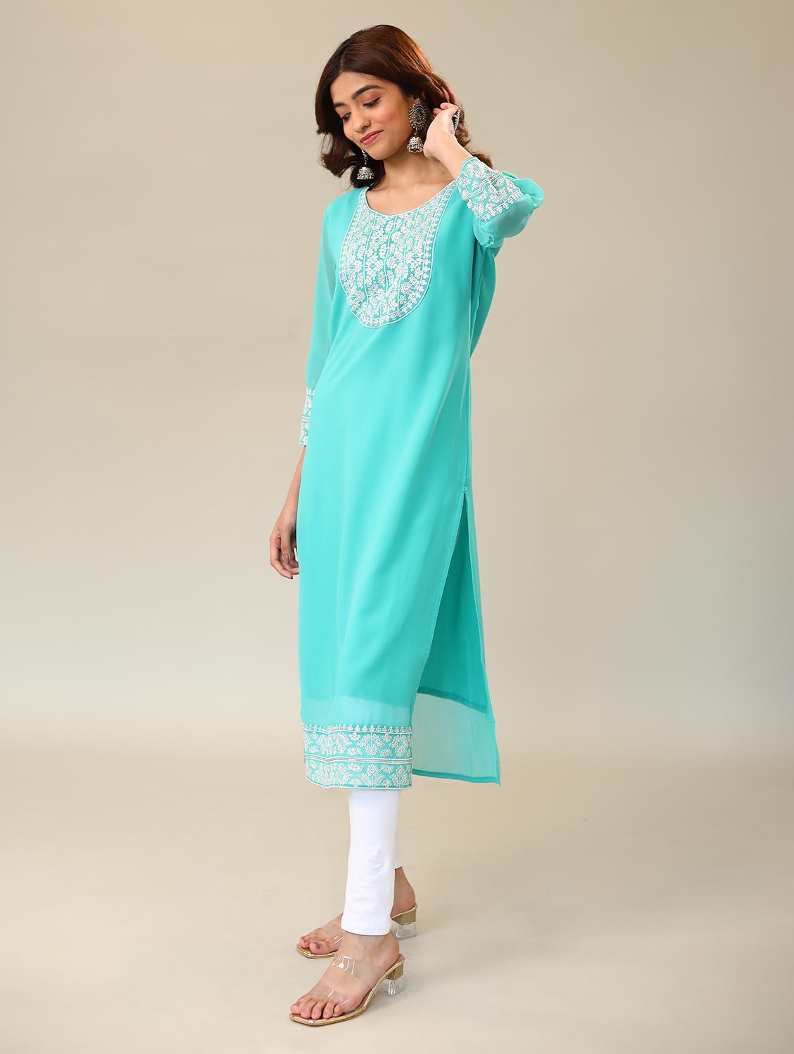 women's straight kurta - 20098285 - Standard Image - 2