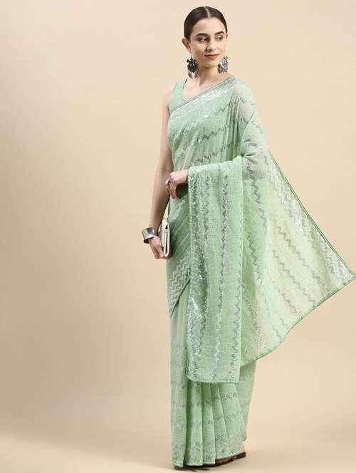 women's embellished saree with blouse - 20098636 - Very Small Image - 1