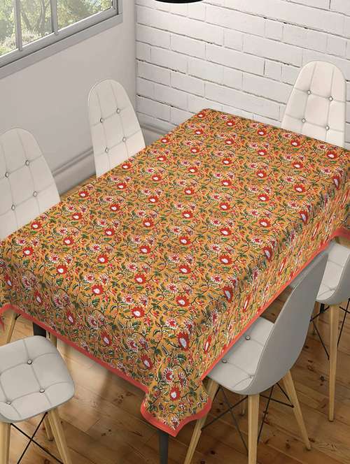 indhome life  pure cotton abstract pattern jaipuri style 6 seater dining table cloth cover - 20122006 - Very Small Image - 1