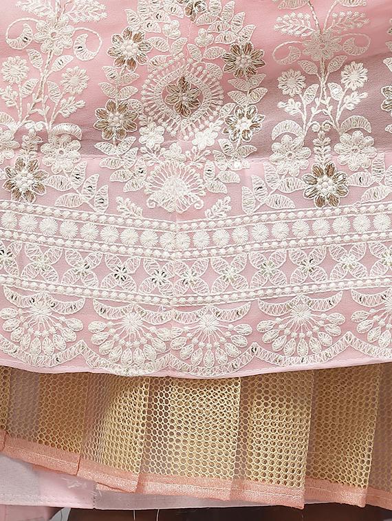 pink embroidered flared lehenga - 20133320 - Standard Image - 4