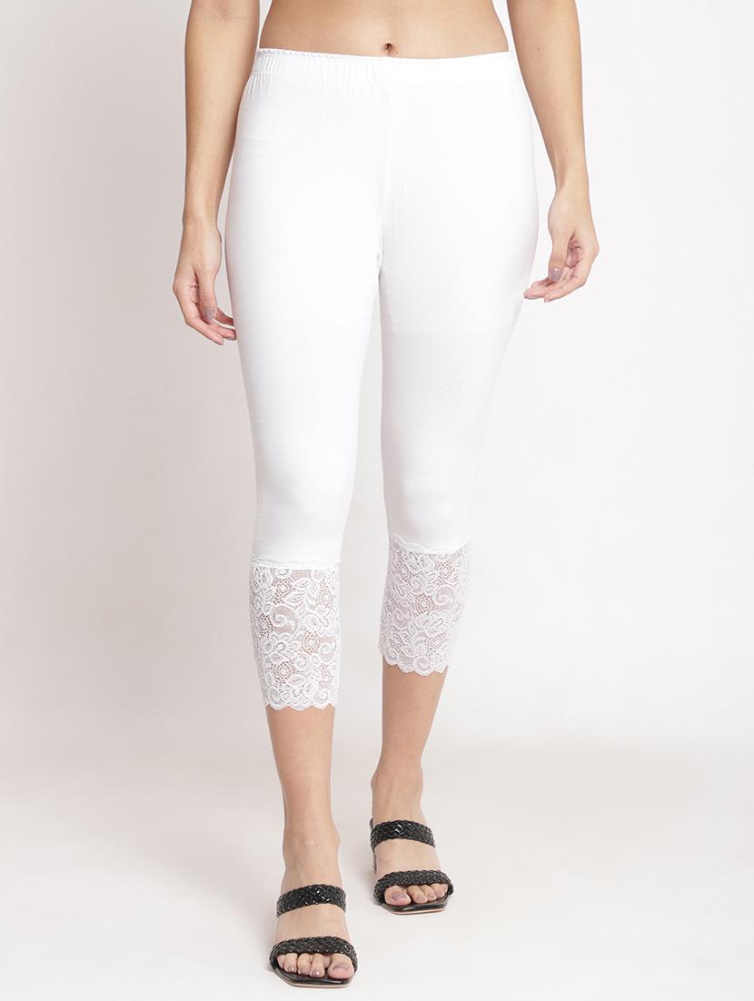 pack of 2 solid lace detailed capris - 20148436 - Zoom Image - 3
