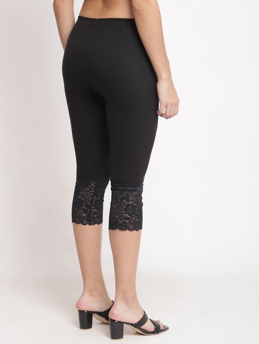 pack of 3 solid lace detailed capris - 20148501 - Zoom Image - 4