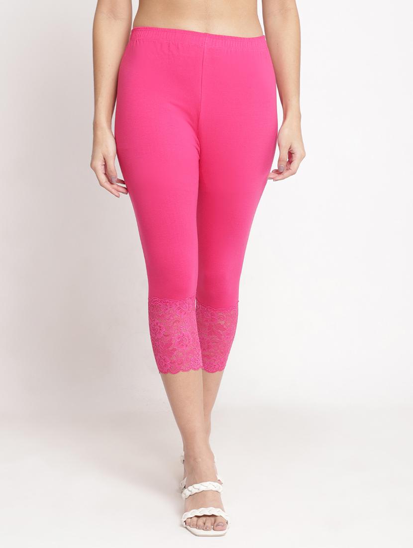 pack of 3 solid lace detailed capris - 20148506 - Zoom Image - 1