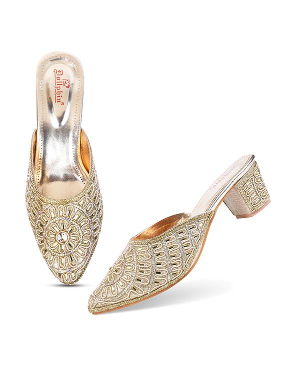 gold pu slip on sandals - 20151210 - Zoom Image - 4