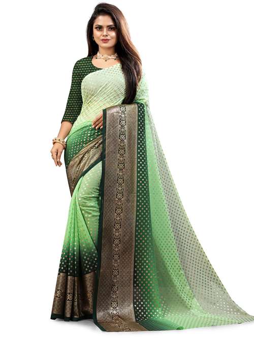 self design saree with blouse - 20153933 - Very Small Image - 1