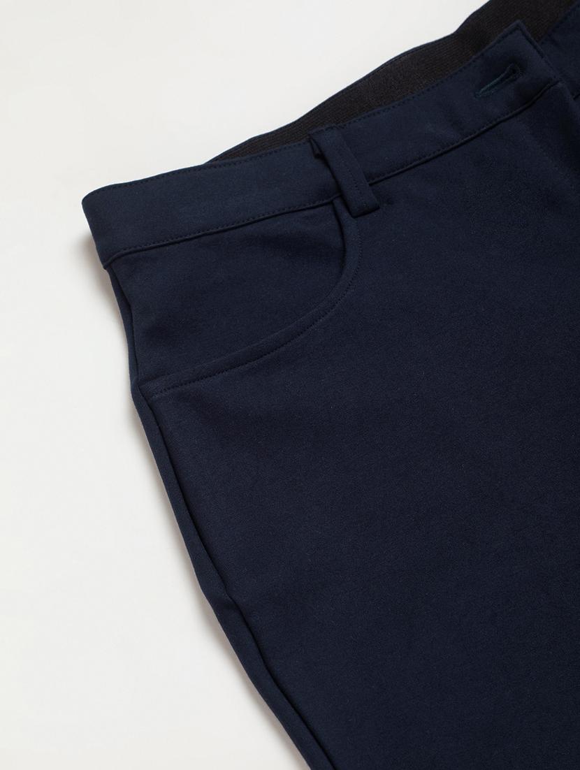 blue solids full length plus trouser - 20164067 - Standard Image - 5