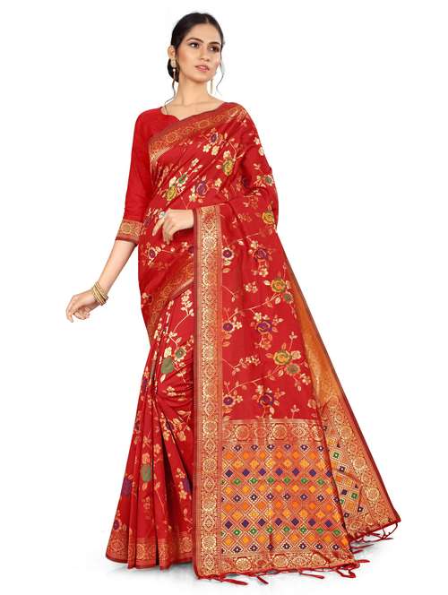 women's banarasi saree with blouse - 20175440 - Very Small Image - 1