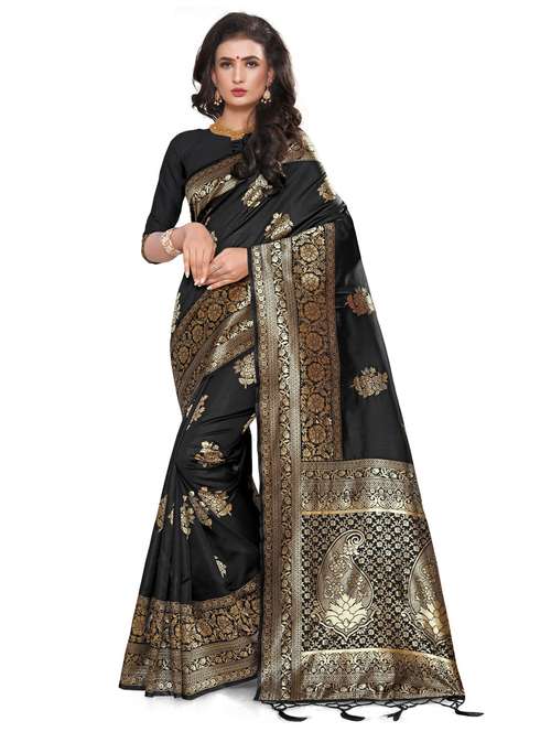 women's banarasi saree with blouse - 20175468 - Very Small Image - 1