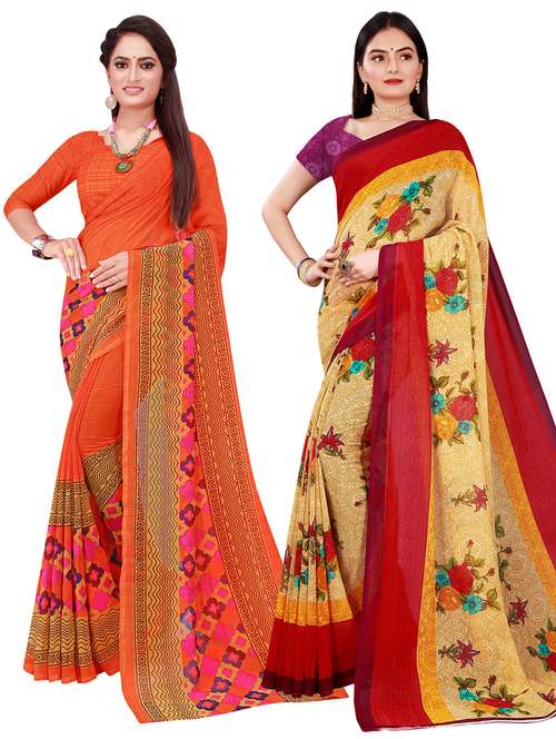women's saree combo with blouse - 20218258 - Very Small Image - 1