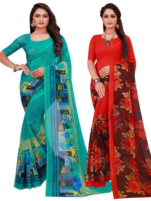women's saree combo with blouse - 20218287 - Very Small Image - 1