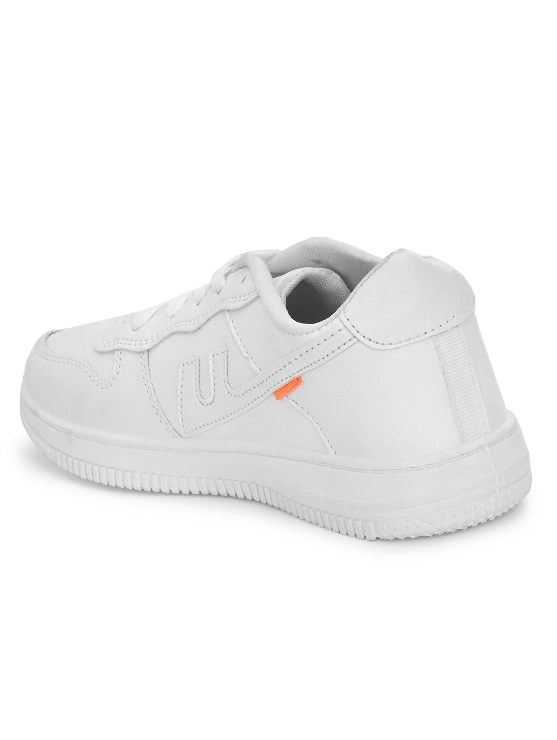 men solid white lace up sneaker - 20258607 - Standard Image - 3