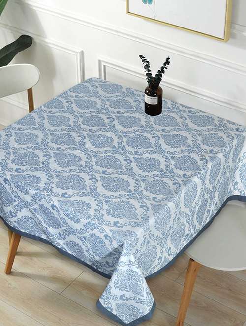 indhome life cotton square pack of 1  dining table cloth cover  4 seater, 60 x 60 inches - 20290177 - Very Small Image - 1