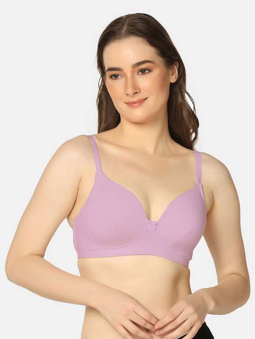 purple cotton tshirt bra - 20295825 - Very Small Image - 1