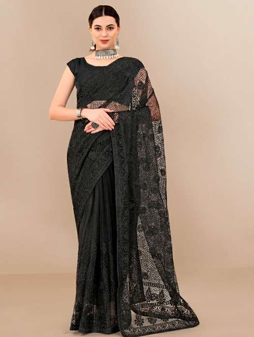 women's embroidered saree with blouse - 20299940 - Very Small Image - 1