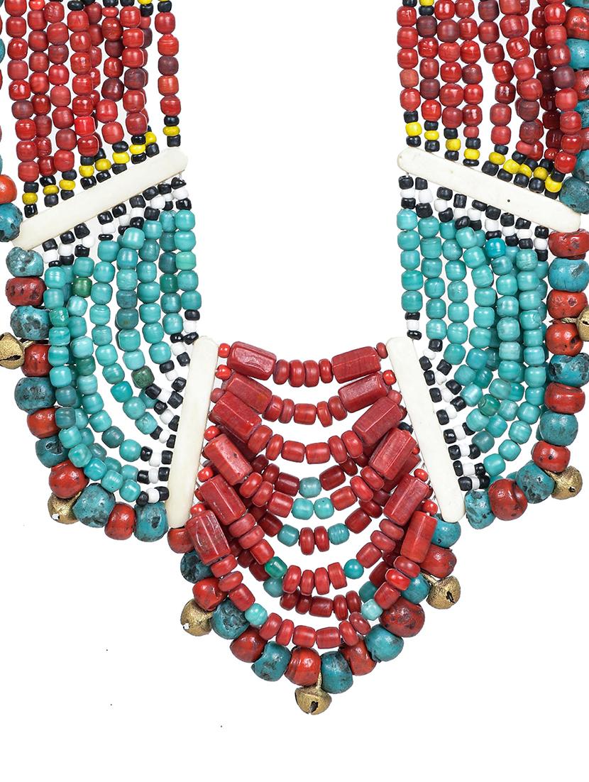 multi colored metal long necklace - 20331774 - Zoom Image - 2