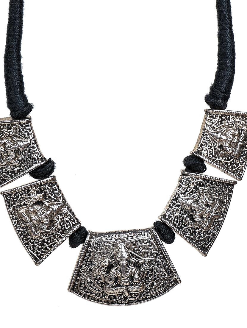 silver metal statement necklace - 20331785 - Zoom Image - 2