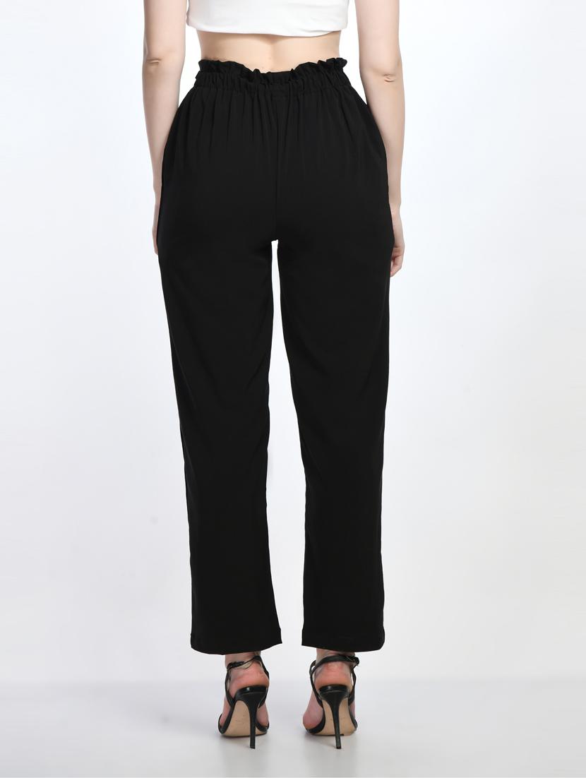 black lycra blend pleated trouser - 20340886 - Zoom Image - 3