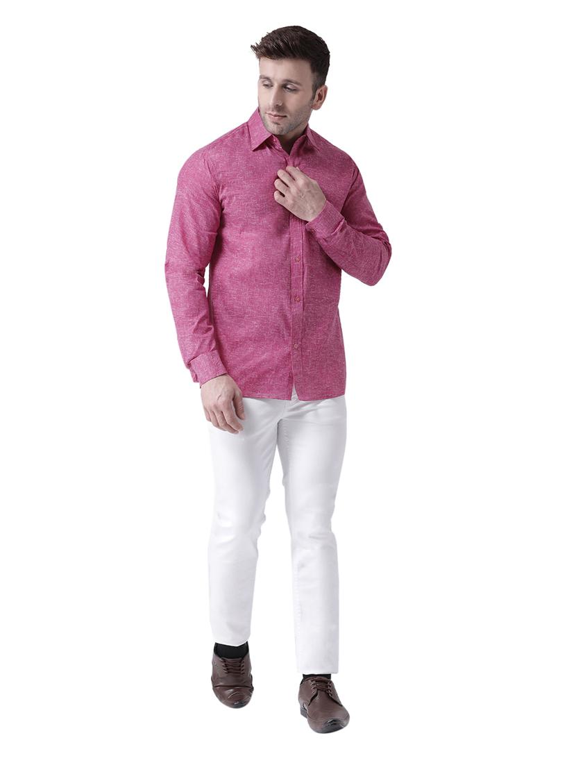 men pack of 2 solid and self designed cotton casual shirt - 20355566 - Zoom Image - 4