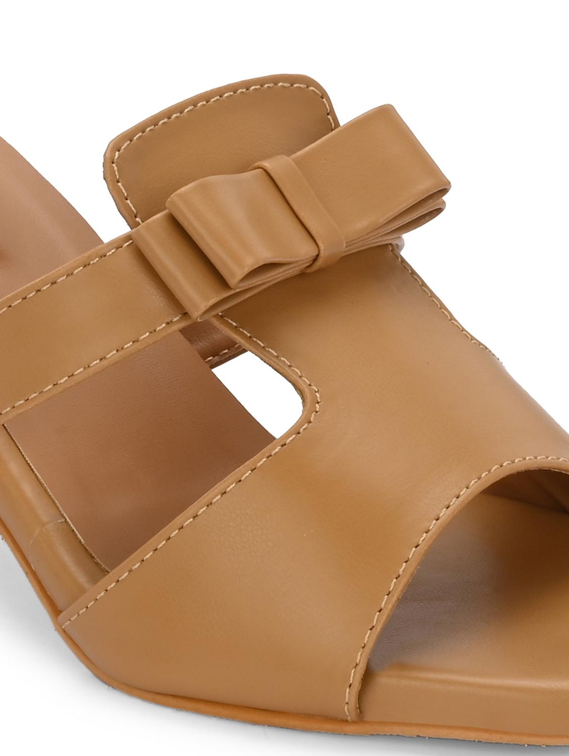 tan synthetic slip on sandals - 20363833 - Standard Image - 5