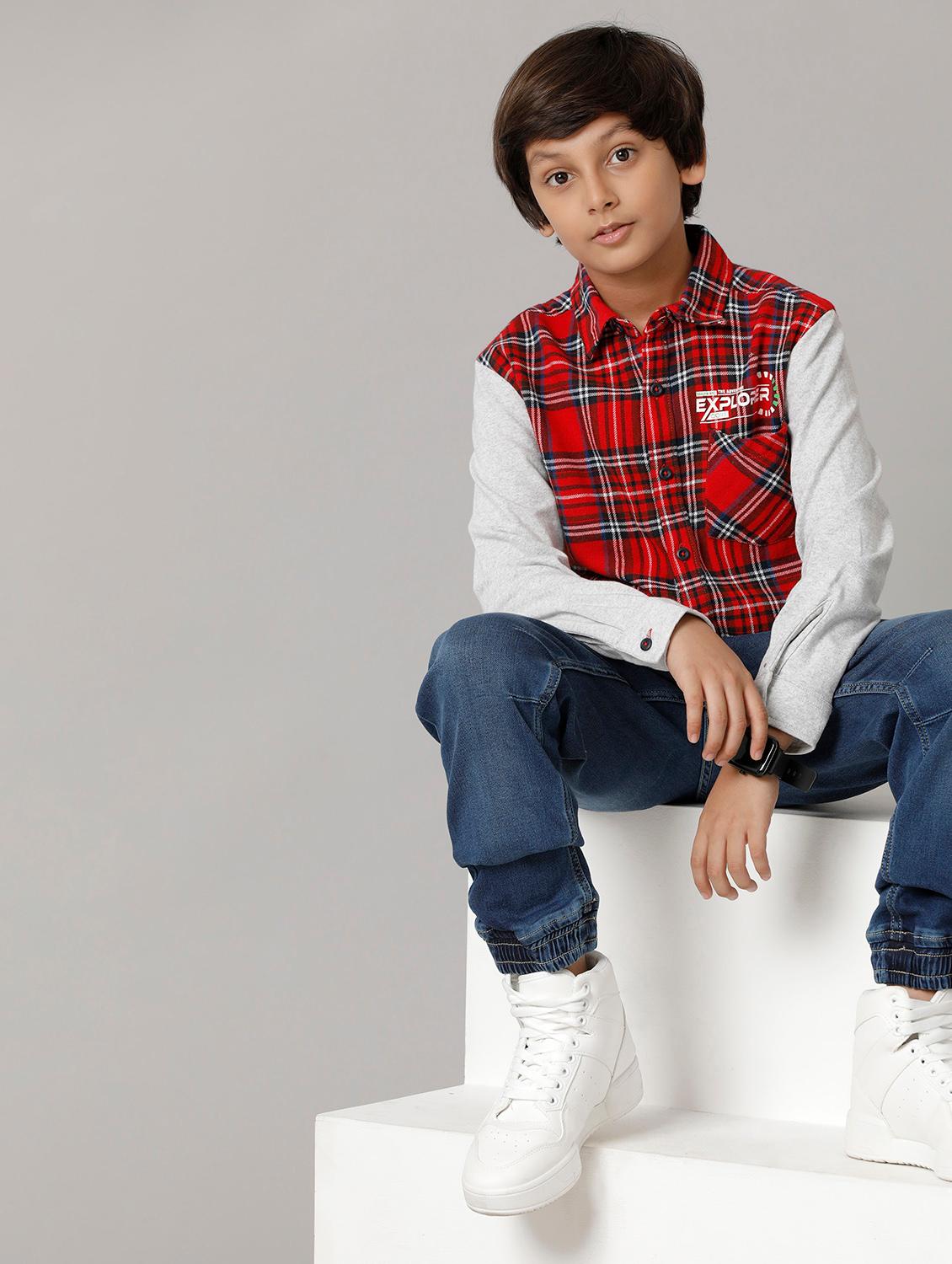 red checkered long sleeves shirt - 20386923 - Zoom Image - 4