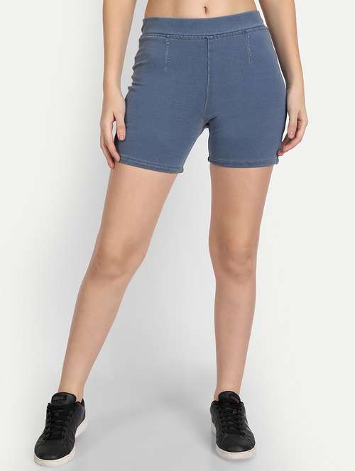 women light blue denim shorts - 20386970 - Very Small Image - 1