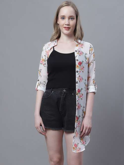 women multi color printed georgette regular shirt - 20388051 - Very Small Image - 1