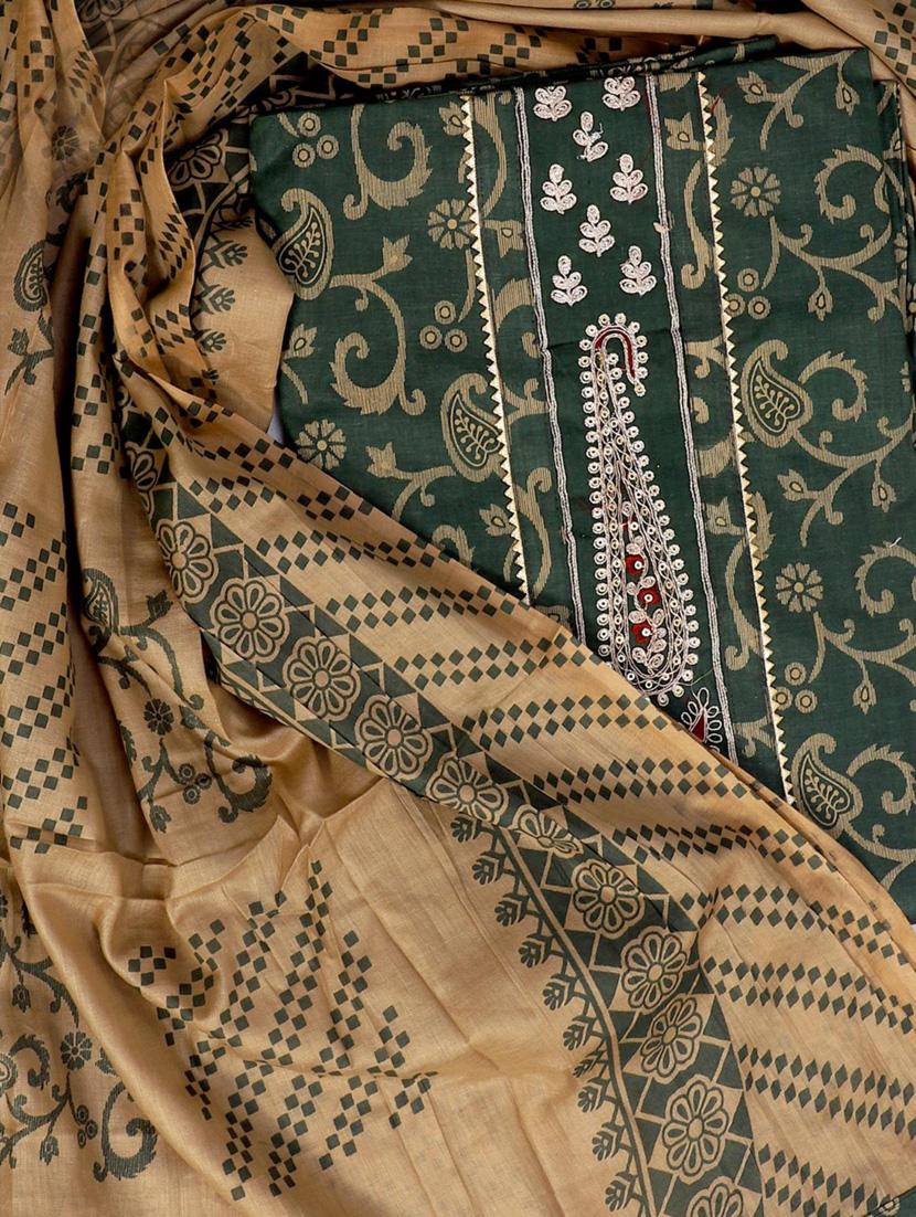 women green paisely unstitched suits - 20388444 - Zoom Image - 3