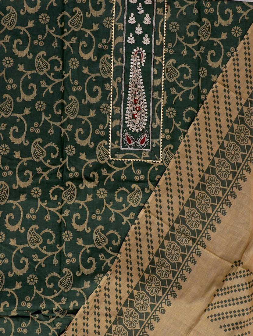 women green paisely unstitched suits - 20388444 - Standard Image - 5