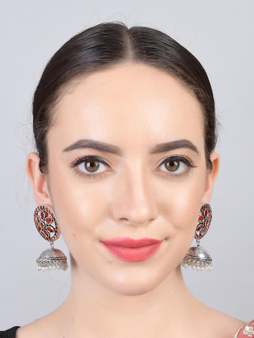 silver alloy jhumka earrings - 20388700 - Standard Image - 3
