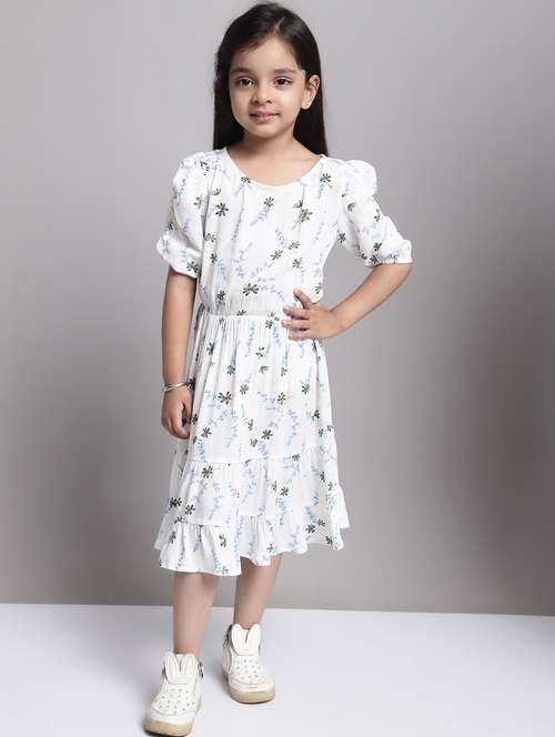 girls round neck short sleeves frock - 20396830 - Very Small Image - 1
