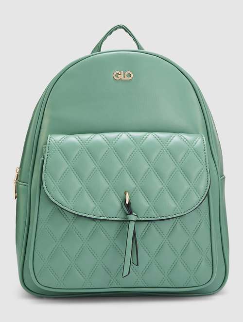 green textured leatherette regular backpack - 20405745 - Very Small Image - 1