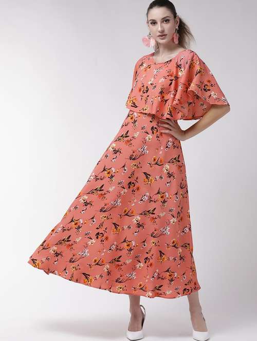 orange floral maxi dress - 20417089 - Very Small Image - 1