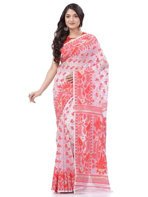 Women's Self Design White Colored Saree With Blouse - 20427187 - Very Small Image - 1