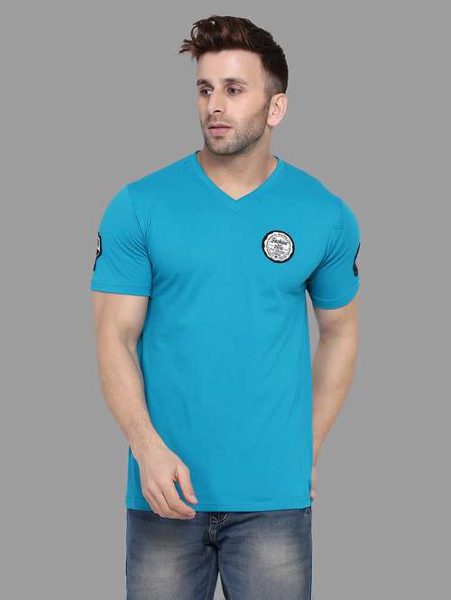 Men V-neck Solid Regular T-shirt - 20448650 - Very Small Image - 1