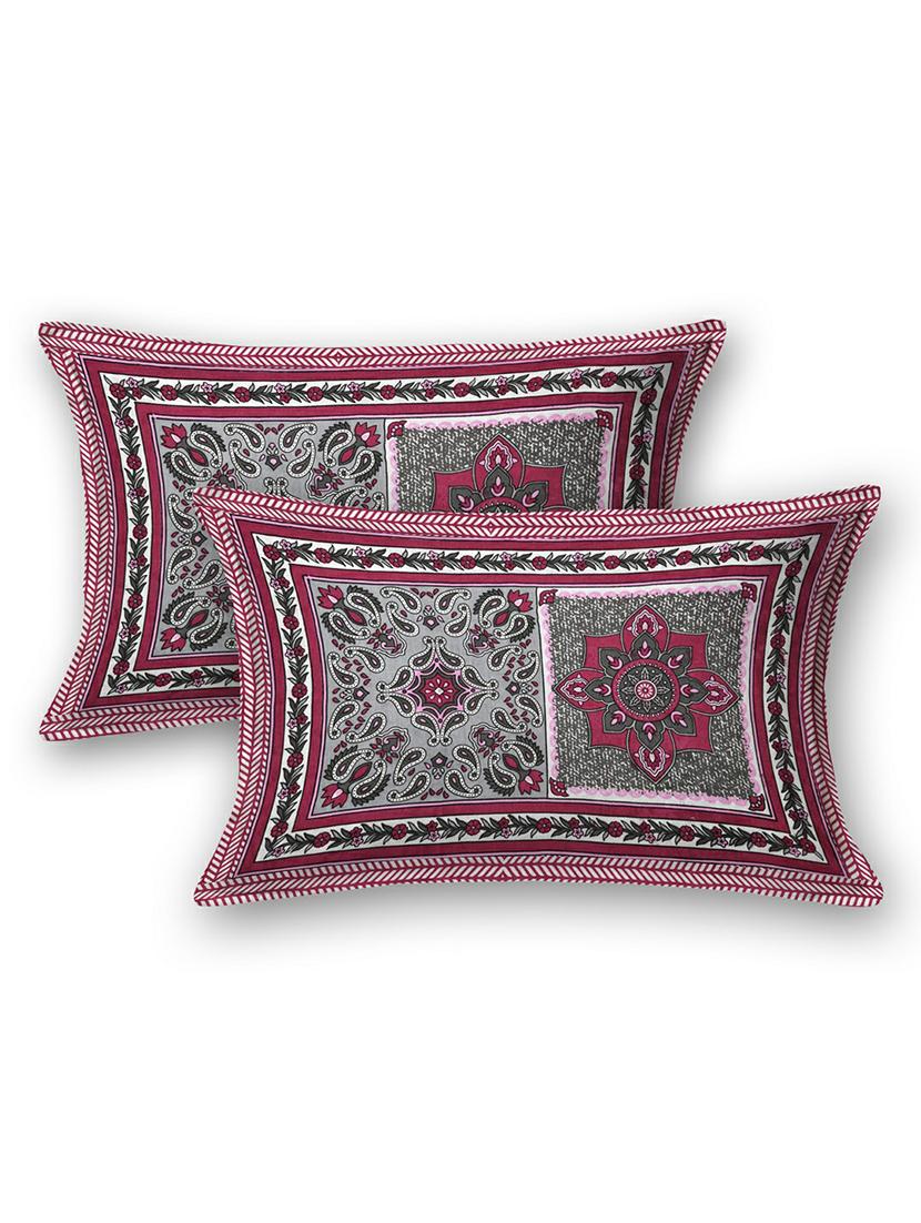 jaipuri hand printed double bedsheet with two pillow covers - 20458731 - Standard Image - 3