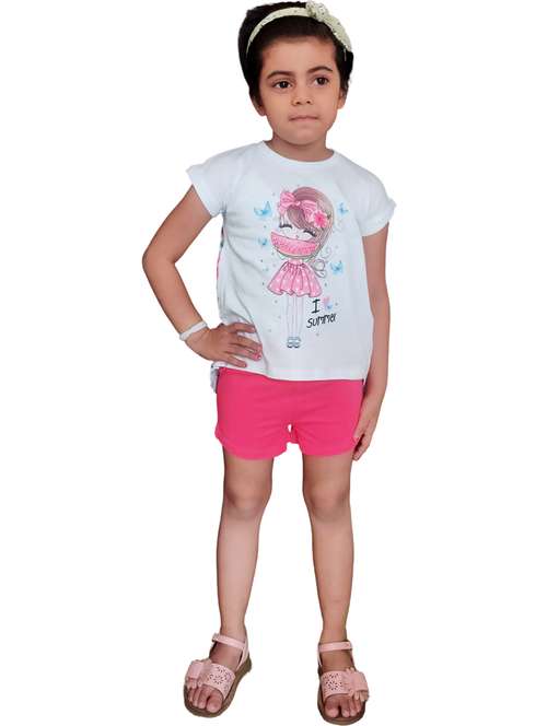 girls printed top & shorts set - 20473479 - Very Small Image - 1